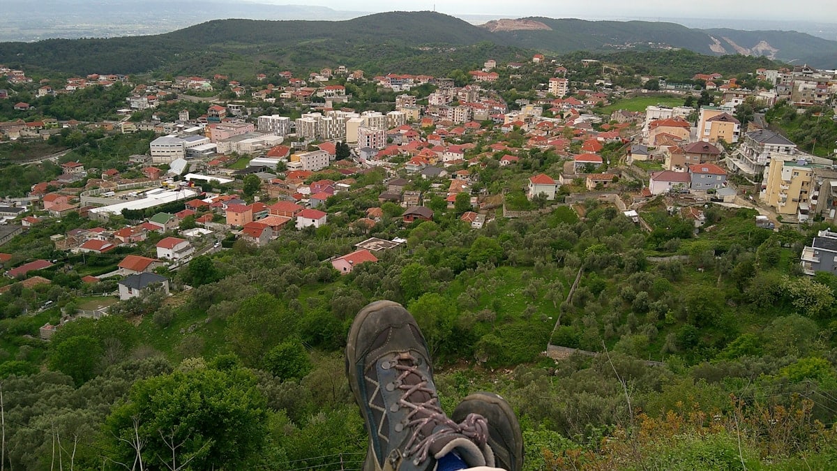 A view of a city from above.